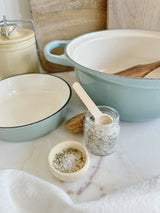 New Home Gift Box | Oyster Shell Candle, Spatula, Dish Towel, Salt